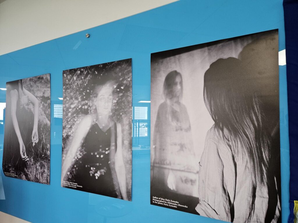 a group of pictures on a wall